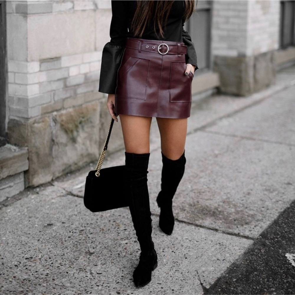 Sigerson Morrison black suede leather over the knee OTK tall “berry” boots 8